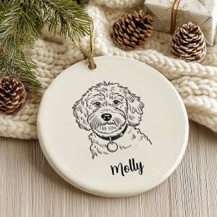 Adorno De Cerámica Cockapoo Perro Navidad Personalizado