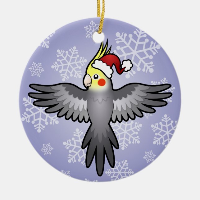 Adorno De Cerámica Cockatiel del navidad (Frente)