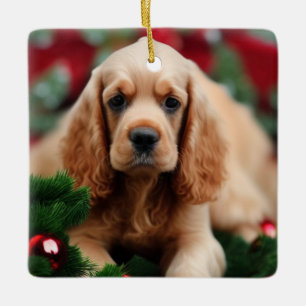 Adorno De Cerámica Cocker Spaniel