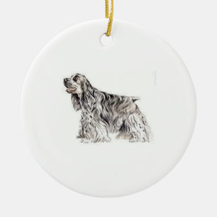 Adorno De Cerámica Cocker Spaniel Americano