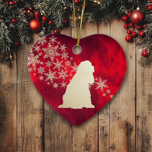 Adorno De Cerámica Cocker Spaniel americano con copo de nieve de oro  (Subido por el creador)