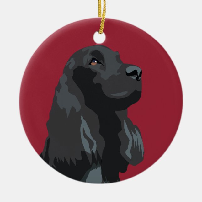 Adorno De Cerámica Cocker Spaniel - Black - Basic Breed Templates (Frente)
