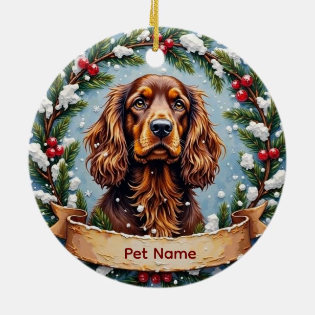 Adorno De Cerámica Cocker Spaniel Christmas (Atrás)