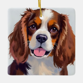 Adorno De Cerámica Cocker Spaniel Dog Painting