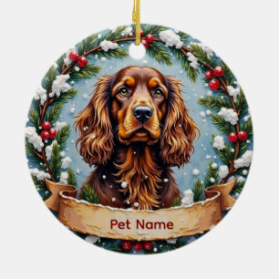 Adorno De Cerámica Cocker Spaniel Navidad