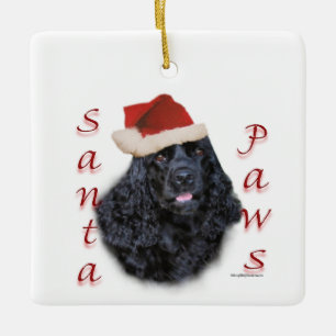 Adorno De Cerámica Cocker Spaniel (negro) Santa Paws