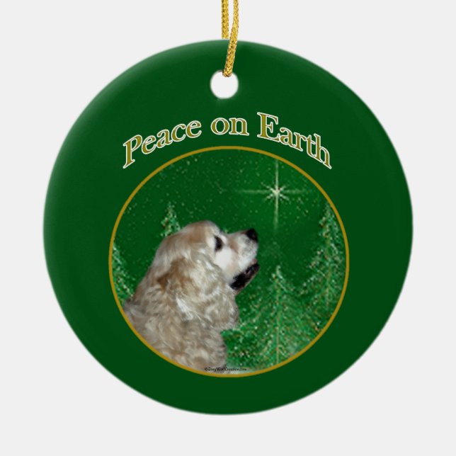Adorno De Cerámica Cocker Spaniel Peace (Frente)