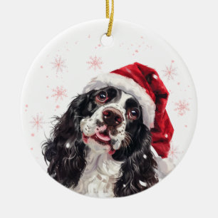 Adorno De Cerámica Cocker Spaniel Perro Navidad Personalizado