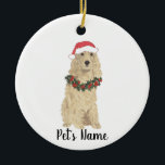 Adorno De Cerámica Cocker Spaniel personalizado (Blonde Tan Golden)<br><div class="desc">Haz la lista este año con un adorno de tu pequeño elfo favorito!</div>