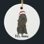 Adorno De Cerámica Cocker Spaniel personalizado (negro)<br><div class="desc">Haz la lista este año con un adorno de tu pequeño elfo favorito!</div>