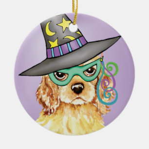 Adorno De Cerámica Cocker Spaniel Witch