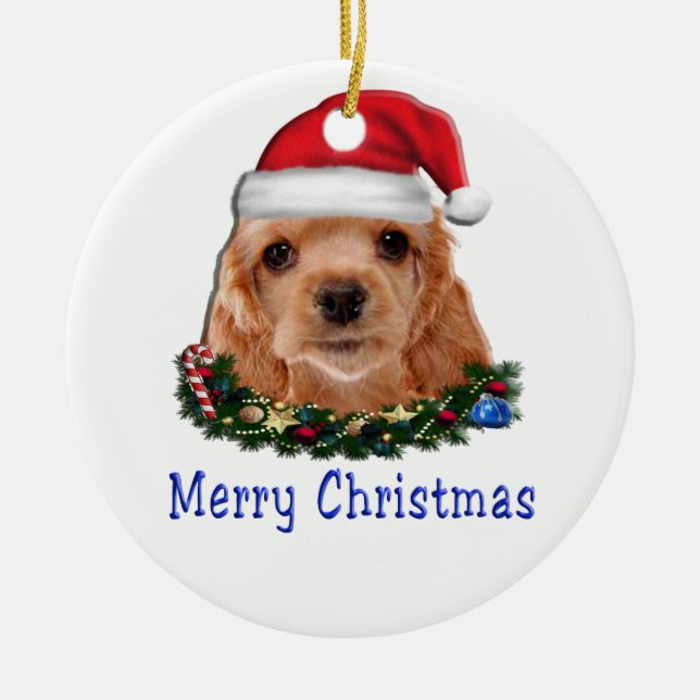 Adorno De Cerámica Cocker Spaniels (Frente)