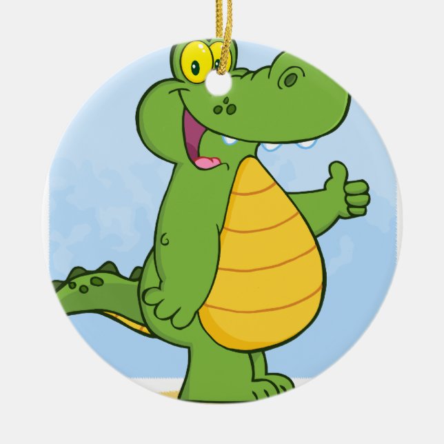 Adorno De Cerámica Cocodrilo o cocodrilo sonriente (Frente)