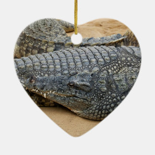 Adorno De Cerámica Cocodrilos