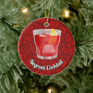 Adorno De Cerámica Cóctel Negroni