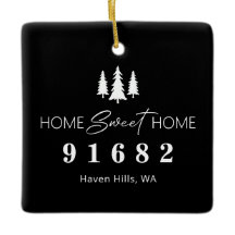 Código postal del hogar blanco y negro