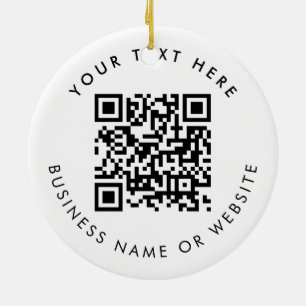 Adorno De Cerámica Código QR de texto de logotipo comercial personali