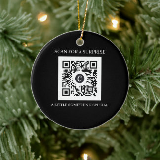 Adorno De Cerámica Código QR personalizado de Navidad