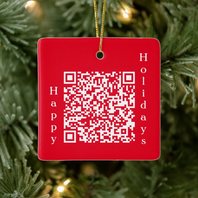 Adorno De Cerámica Código QR personalizado Personalizado de vacacione (Árbol)