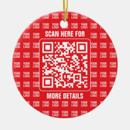 Adorno De Cerámica Código QR promocional (editable) con patrón de log