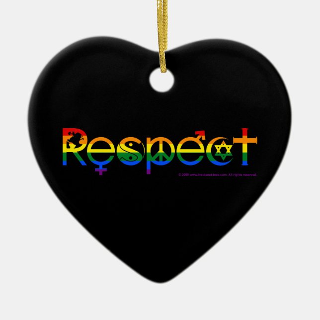 Adorno De Cerámica Coexistir con respeto al orgullo gay (Frente)