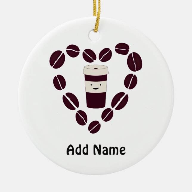 Adorno De Cerámica Coffee Cup Love (Frente)