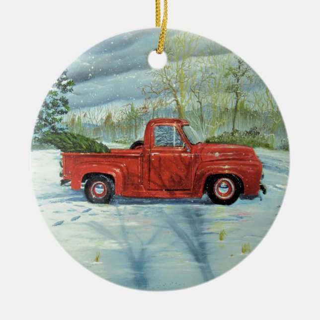 Adorno De Cerámica Coger el árbol para el navidad (Frente)