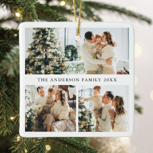 Adorno De Cerámica Colage de Fotos Familiares Personalizado