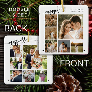 Adorno De Cerámica Colaje de fotos personalizado de recién casados a 