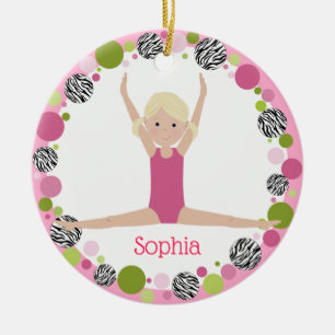 Adorno De Cerámica Colas de potro rubias del gimnasta de la estrella