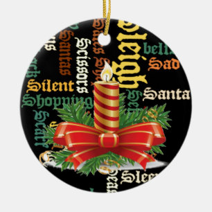 Adorno De Cerámica Colección de Arte de Palabras de Vela de Navidad