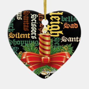 Adorno De Cerámica Colección de arte de palabras de velas de navidade