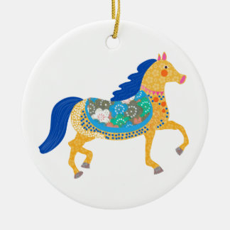 Adorno De Cerámica Colección de caballo azul