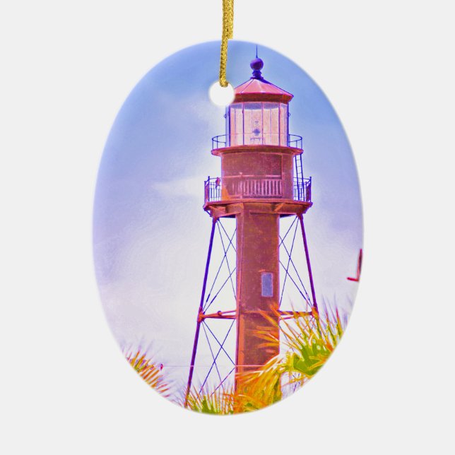 Adorno De Cerámica Colección del faro de Sanibel (Frente)