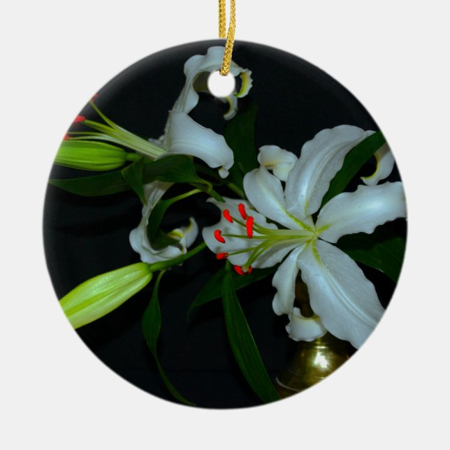 Adorno De Cerámica Colección irlandesa de Brass y Flores (Frente)