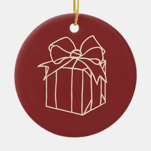 Adorno De Cerámica Colección Navidades simples - presente (Frente)