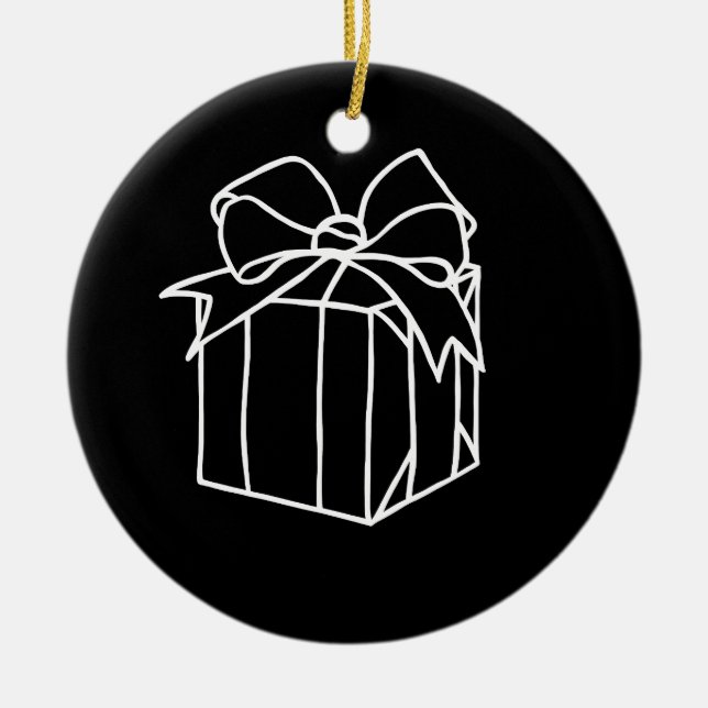 Adorno De Cerámica Colección Navidades simples - presente (Frente)