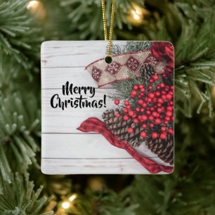 Adorno De Cerámica Colección Pine & Holly