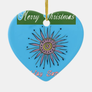 Adorno De Cerámica Colección Sunshine de feriado navideño