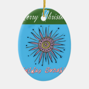 Adorno De Cerámica Colección Sunshine de feriado navideño