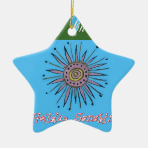 Adorno De Cerámica Colección Sunshine de feriado navideño