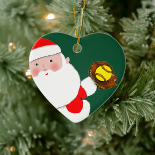 Adorno De Cerámica Coleccionable de béisbol personalizado de Navidad