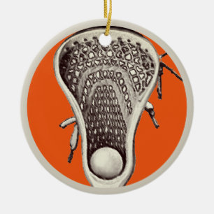Adorno De Cerámica Coleccionable de deportes de Lacrosse