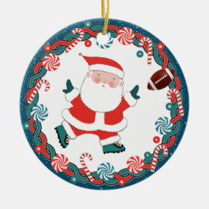 Adorno De Cerámica Coleccionable de Fútbol Navidad