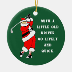 Adorno De Cerámica Coleccionable de Golf Navidad