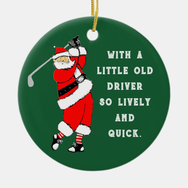 Adorno De Cerámica Coleccionable de Golf Navidad (Frente)