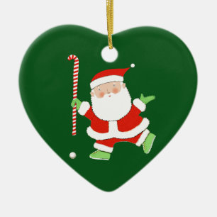 Adorno De Cerámica Coleccionable de Hockey sobre Césped de Navidad