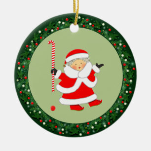 Adorno De Cerámica Coleccionable de Hockey sobre Césped de Navidad