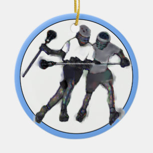 Adorno De Cerámica coleccionable de lacrosse personalizado