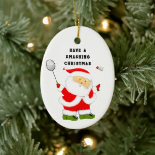 Adorno De Cerámica Coleccionable de Navidad de Bádminton
